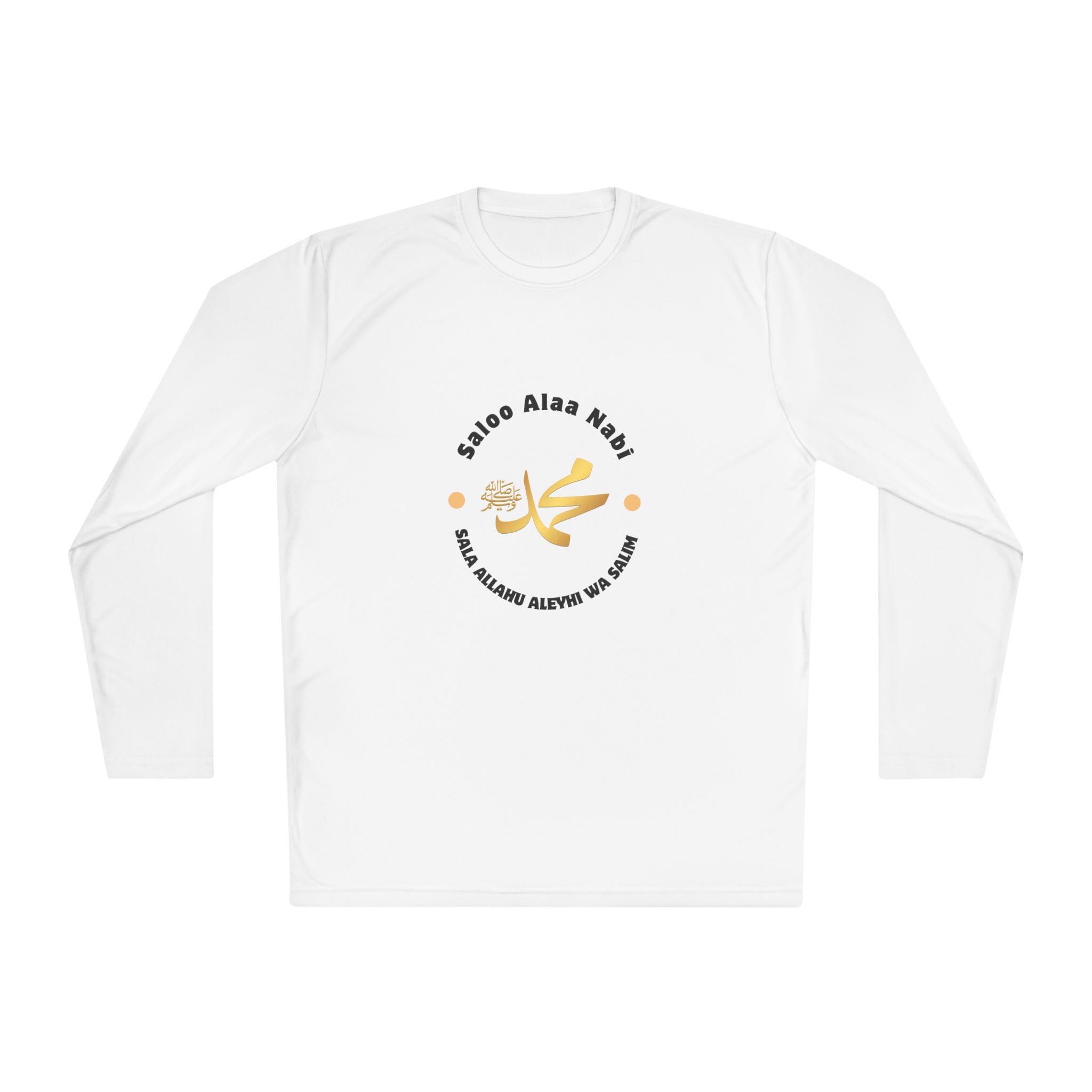 Long Sleeve Tee — Islamic ‘Salam Alaik’ Gold Calligraphy Design