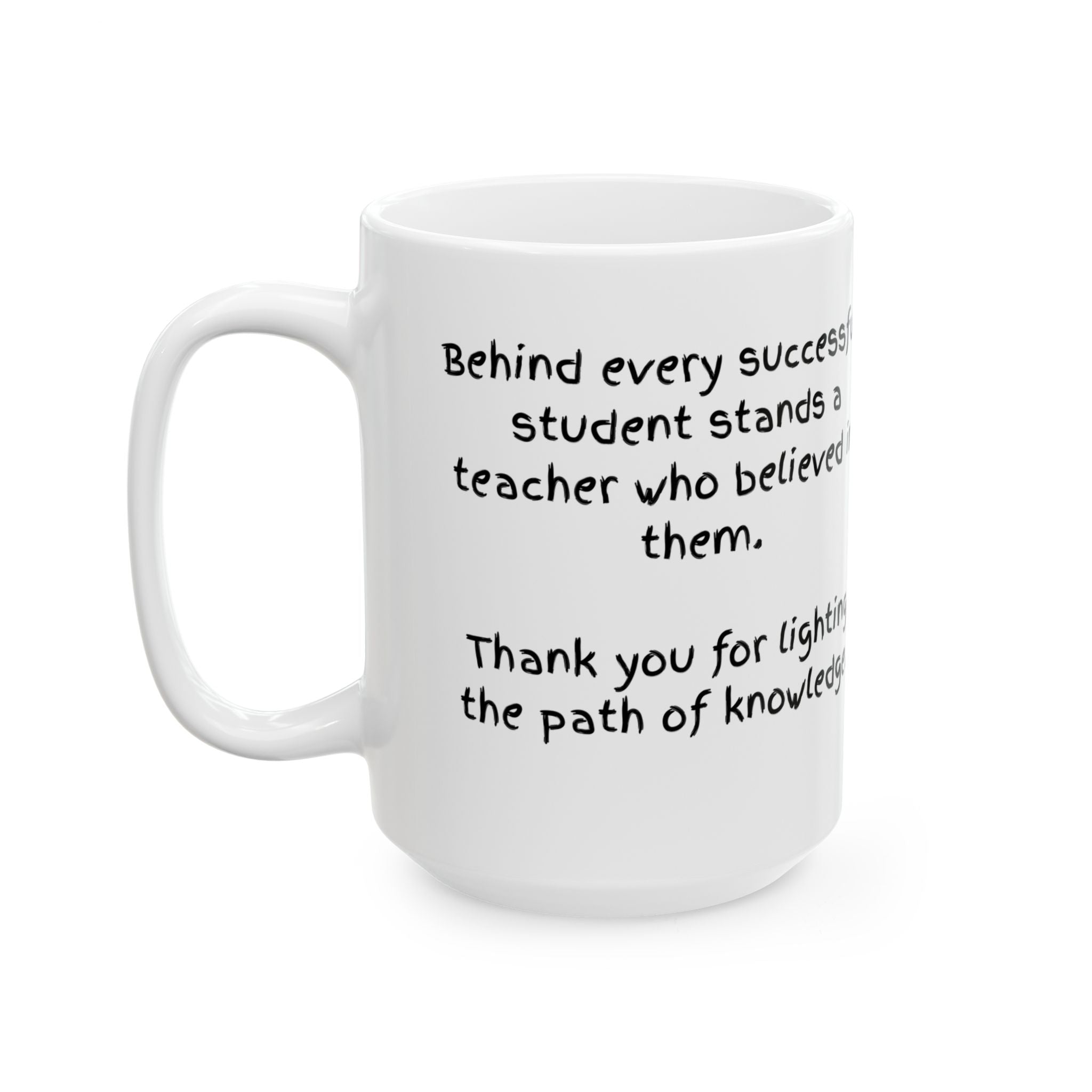 Teacher Appreciation Yellow Tulip Ceramic Mug — Inspirational Thank You Teaching Gift (11oz/15oz)