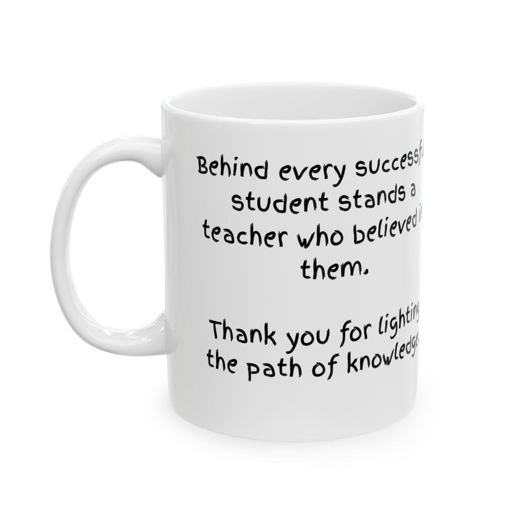 Teacher Appreciation Yellow Tulip Ceramic Mug — Inspirational Thank You Teaching Gift (11oz/15oz)